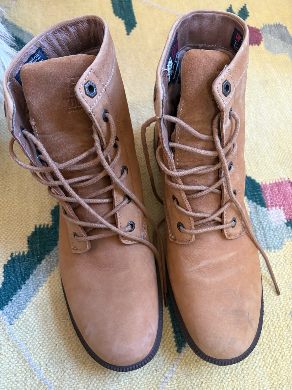 Kodiak Tan Leather Lace-Up Work Boots